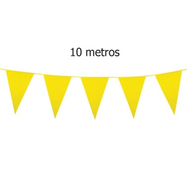 Bandeirolas Grandes Amarelas fita 10m