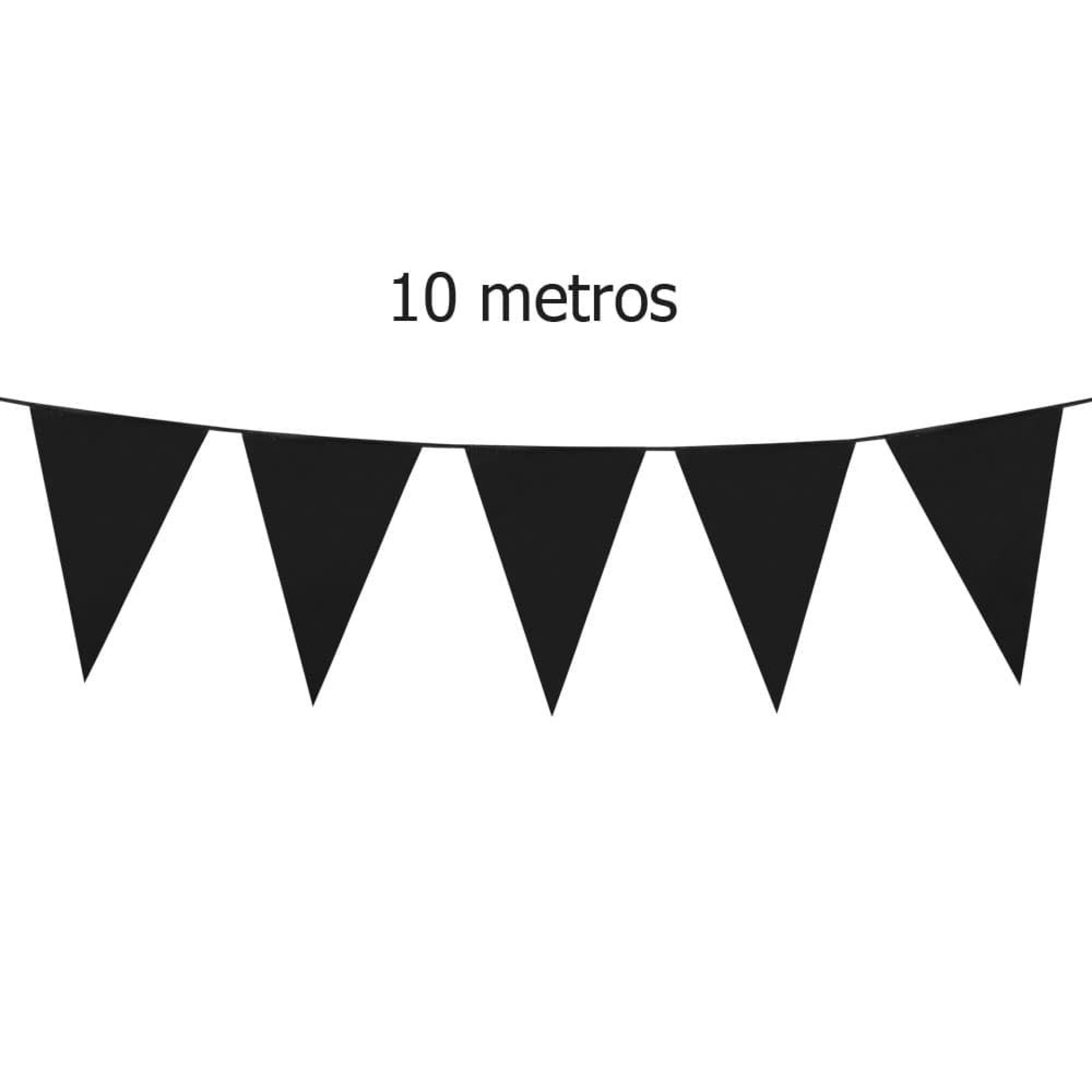 Bandeirolas Grandes Pretas com 10m