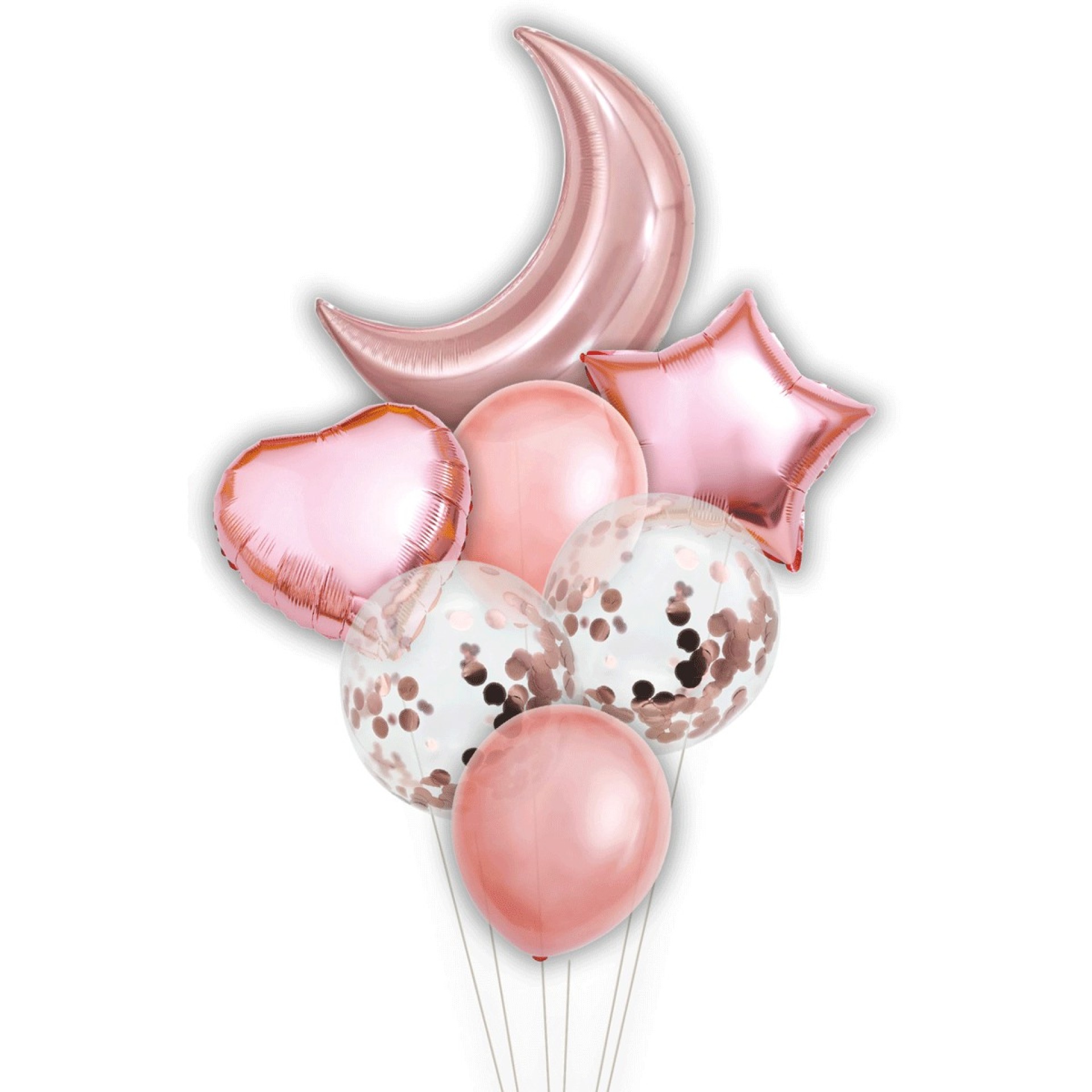 Kit Balões Lua Rosa 8unid