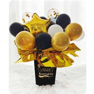 Bouquet Bales Feliz Aniversario Black Gold