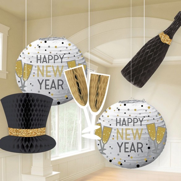 Kit Decorativo Happy New Year 5 Peças