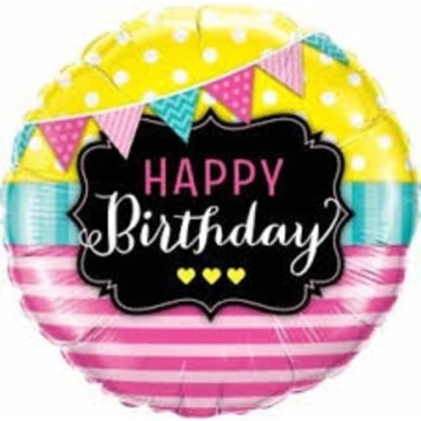 Balo Bandeirinhas Happy Birthday 46cm