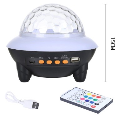 Projector de Luzes USB Altifalante e comando