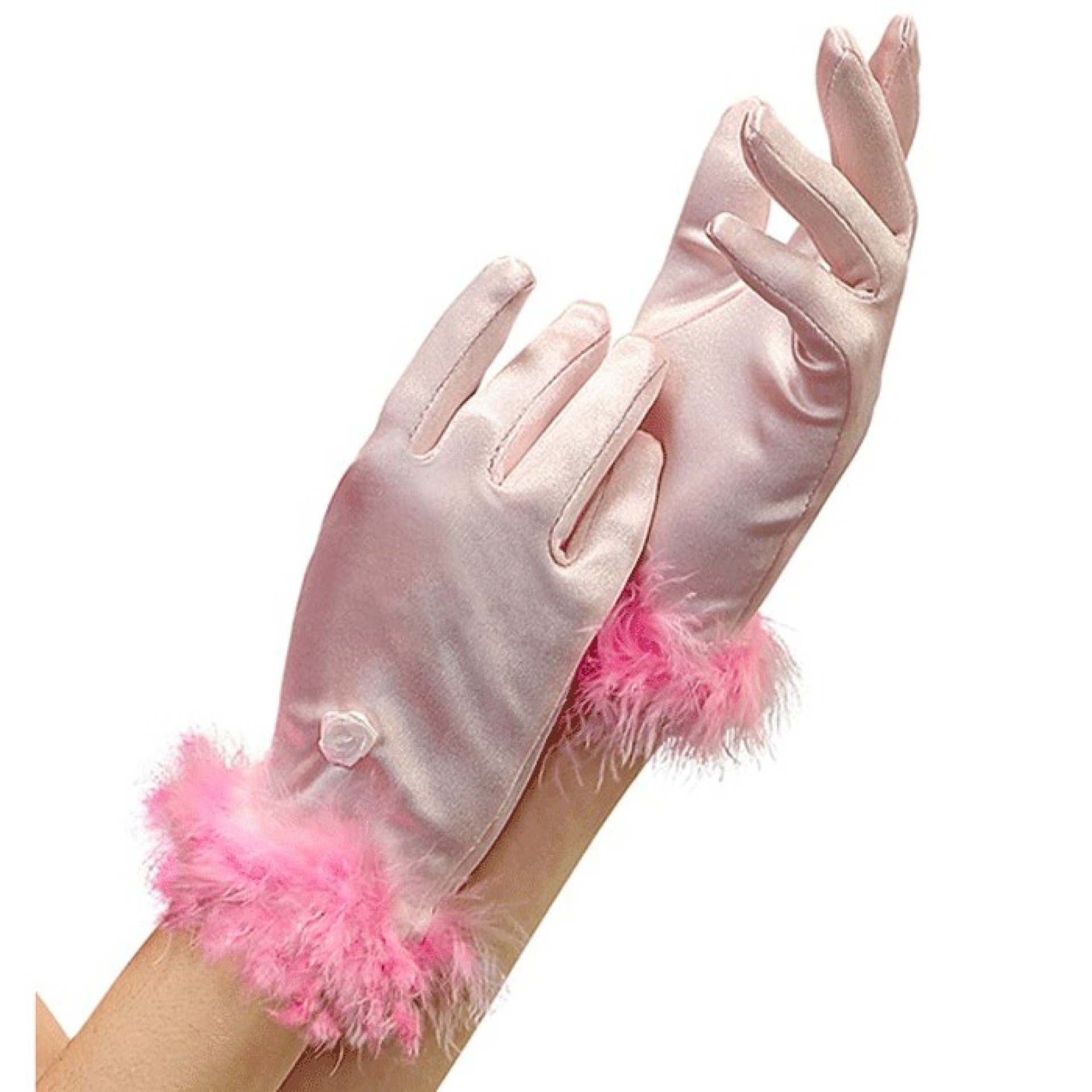 Luvas Cetim Rosa para criança