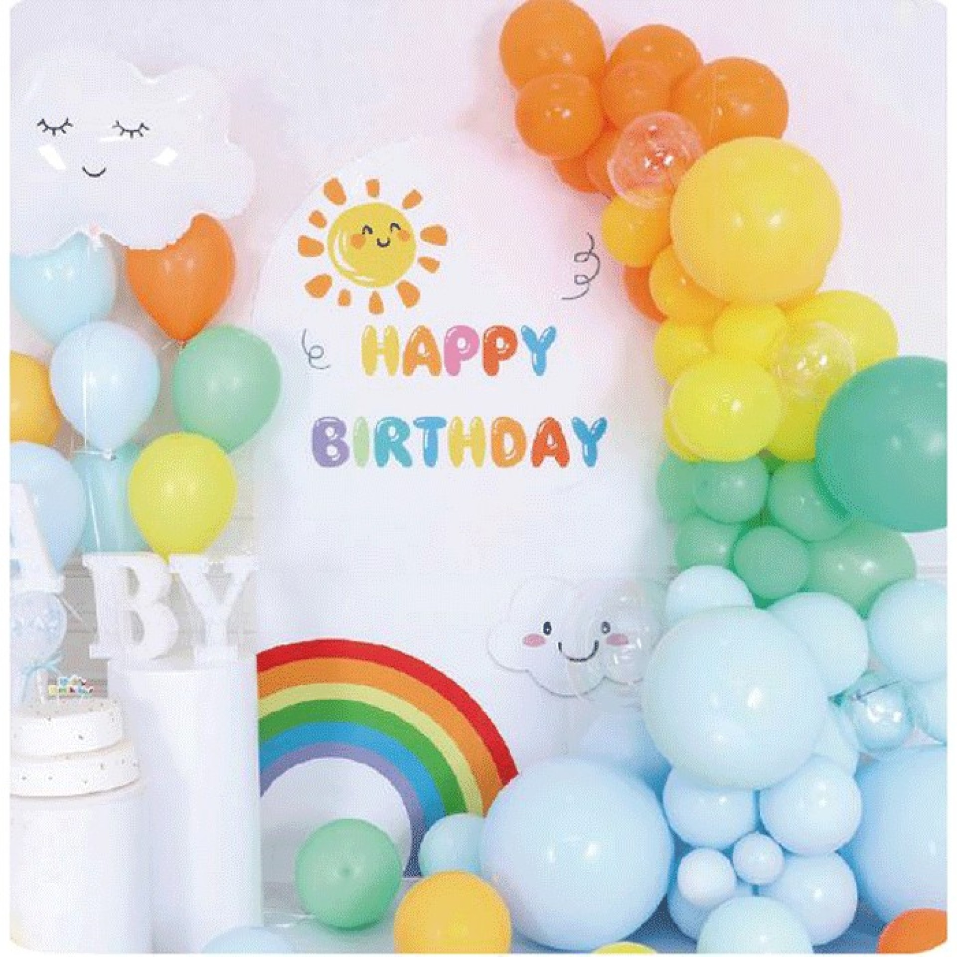 Arco Balões Orgânico Arco Iris