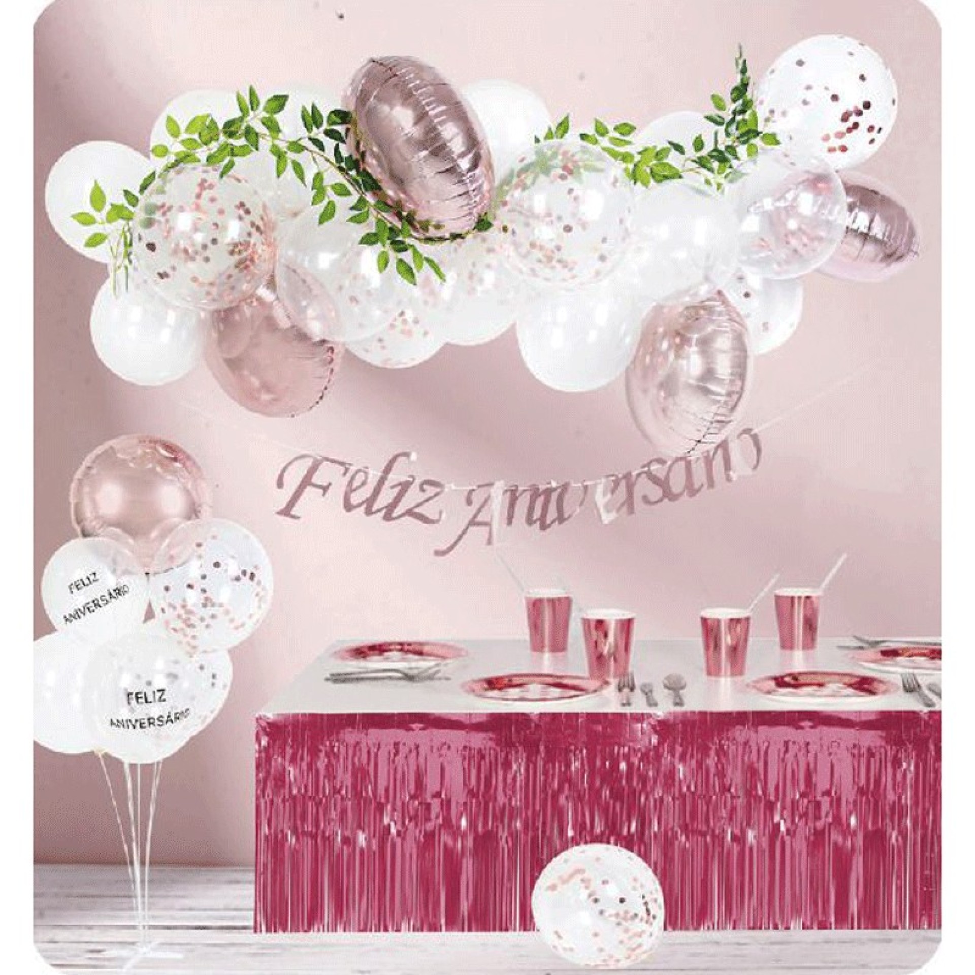 Kit Feliz Aniversário Rose Gold