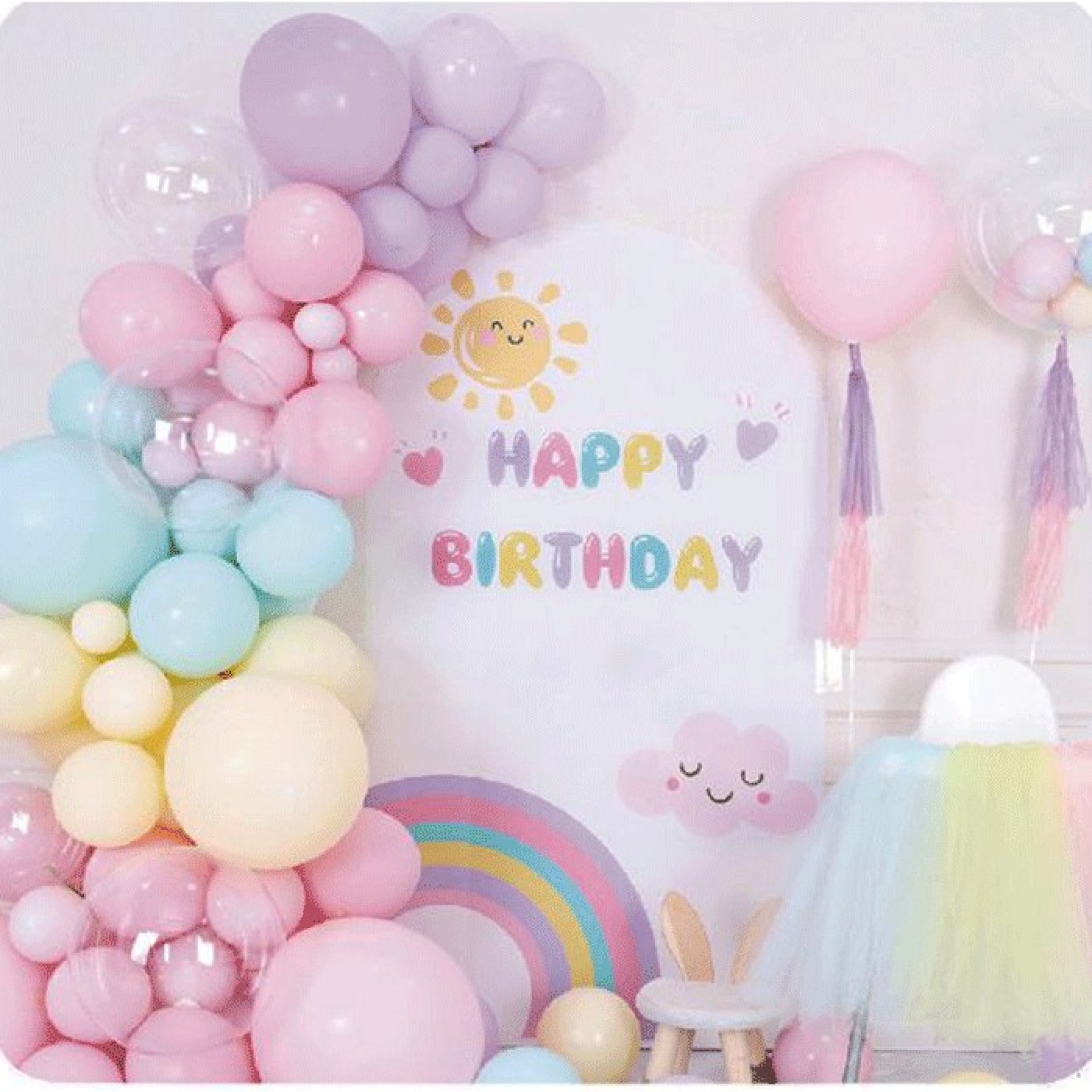 Arco Balões Orgânico Macarron