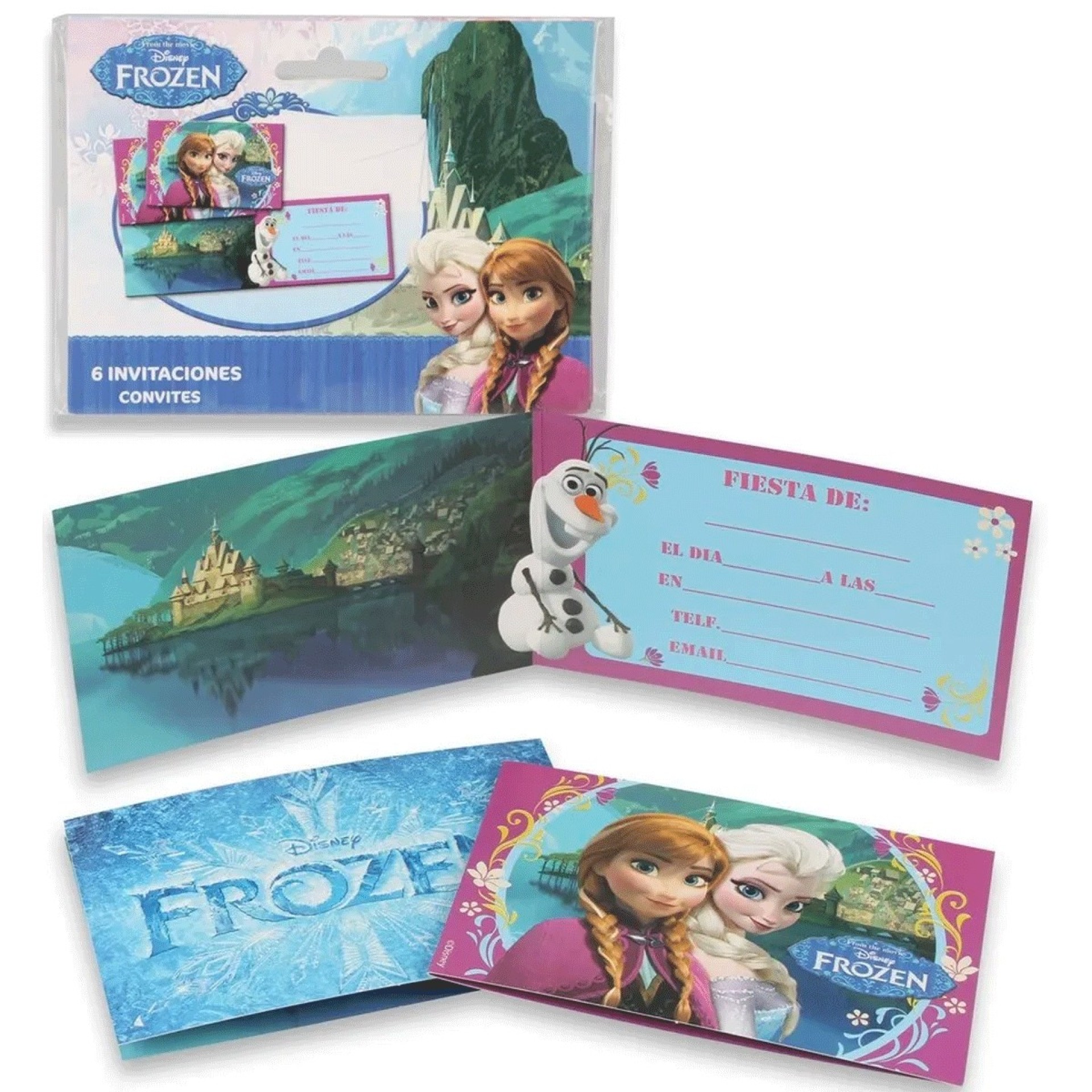 Convites Frozen 6 unid