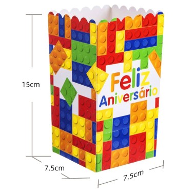 Caixa Pipocas Feliz Aniversrio Jogo 6 Unid