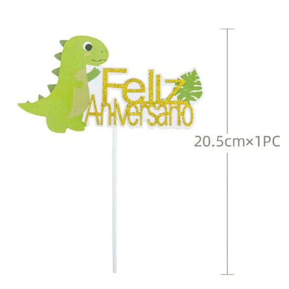 Topo Bolo Dino Feliz Aniversário