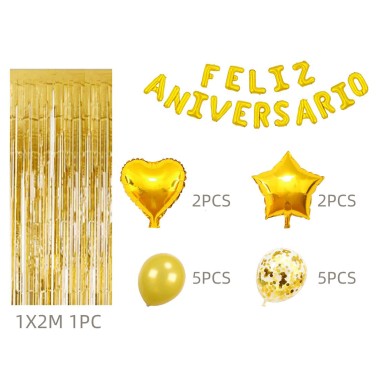 Kit Feliz Aniversário Dourado Kit Feliz Aniversário Dourado