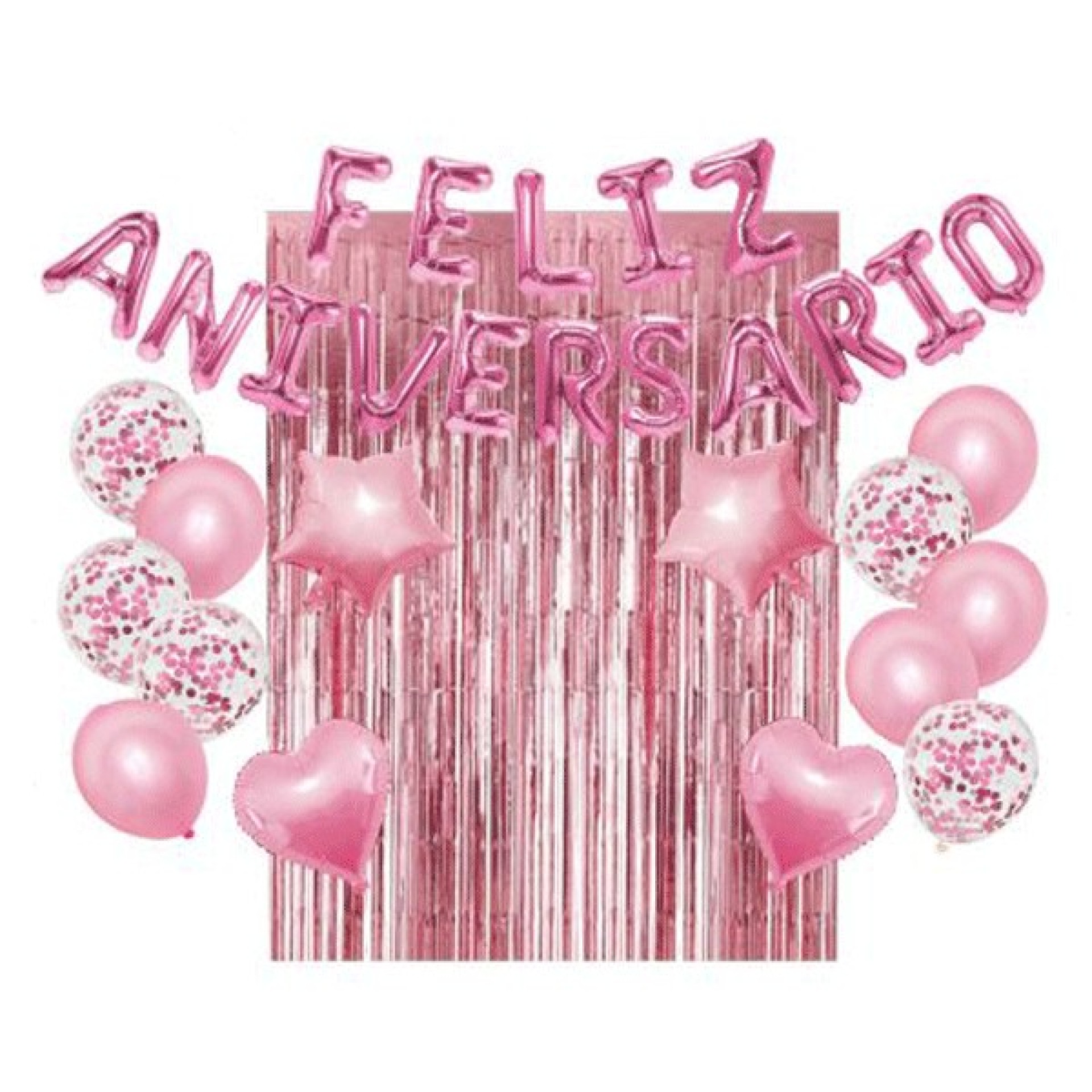 Kit Feliz Aniversário Rosa