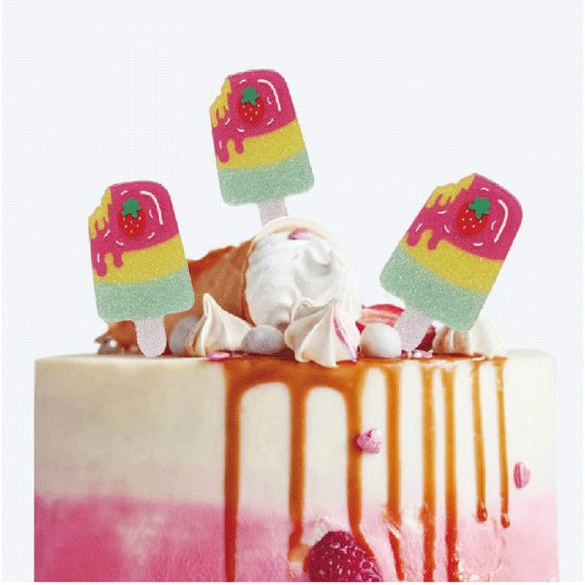 Topo Bolo Gelados 3 Peças