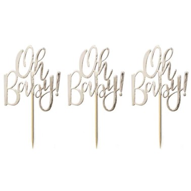 12 Gold Oh Baby Cupcake Toppers 12 Gold Oh Baby Cupcake Toppers