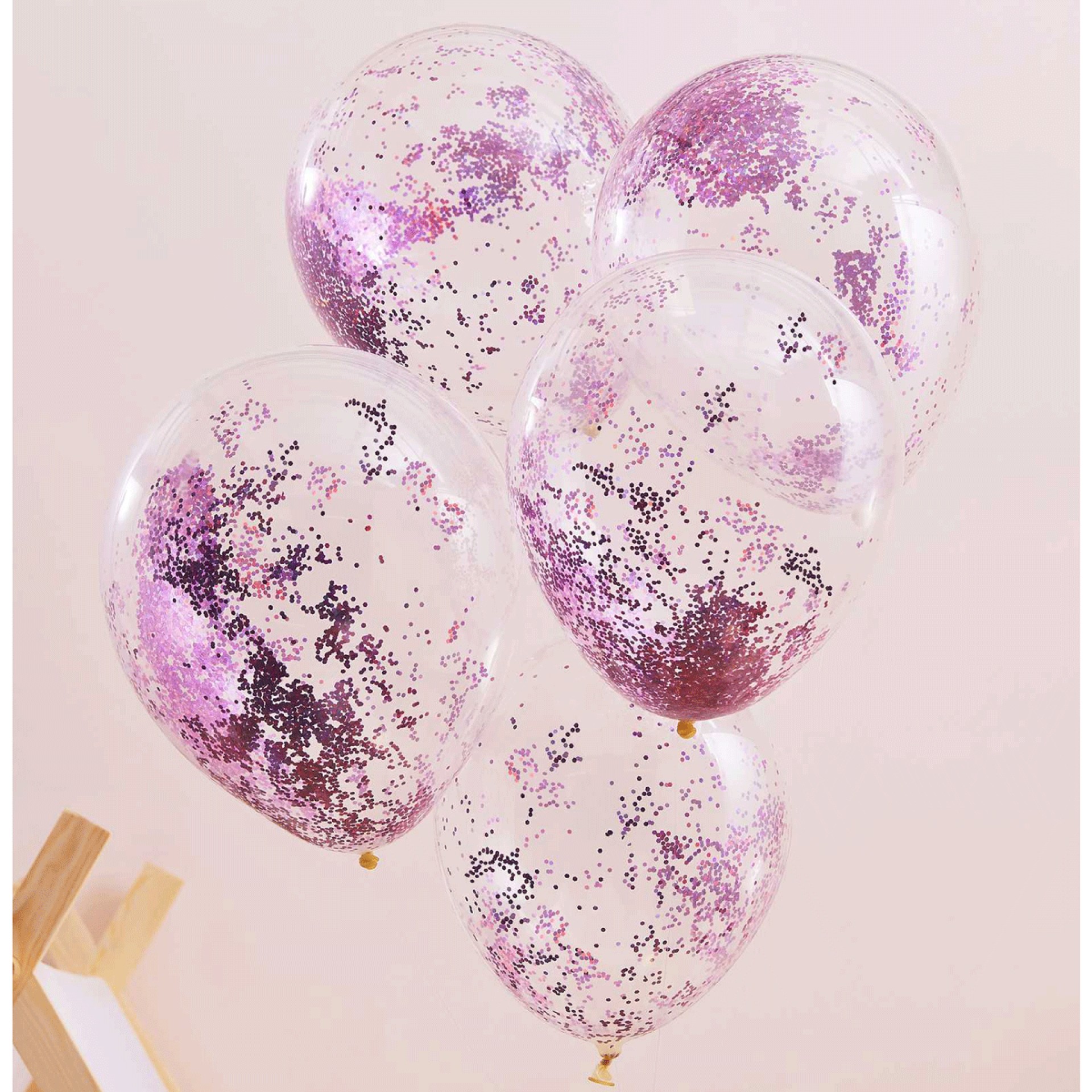 Balões Chunky Glitter Rosa 5 Unid