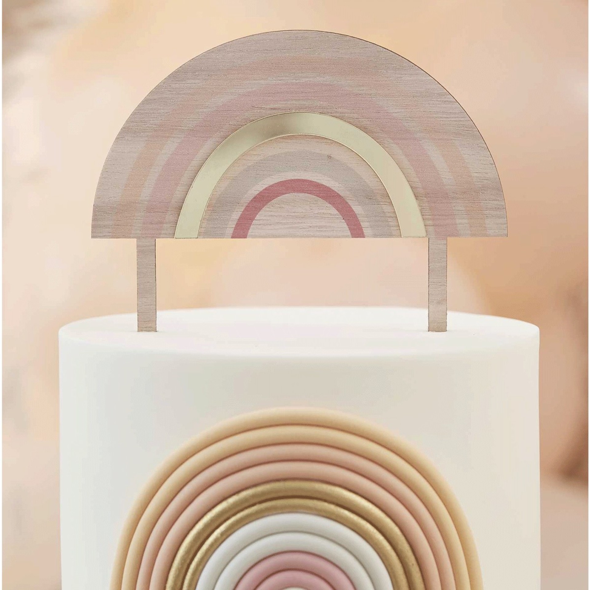 Topo Bolo Arco Iris Madeira