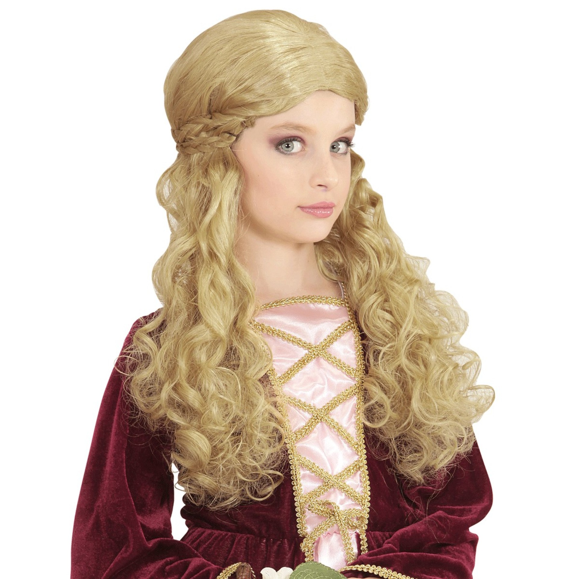 Peruca Loira Dama Medieval Infantil