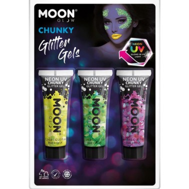 Kit Glitter Neon Chunky 3Unid