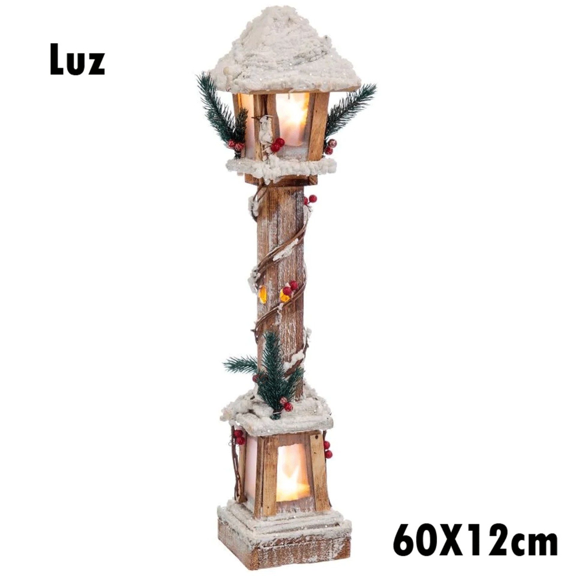 Candeeiro Natal Com Luz 60cm