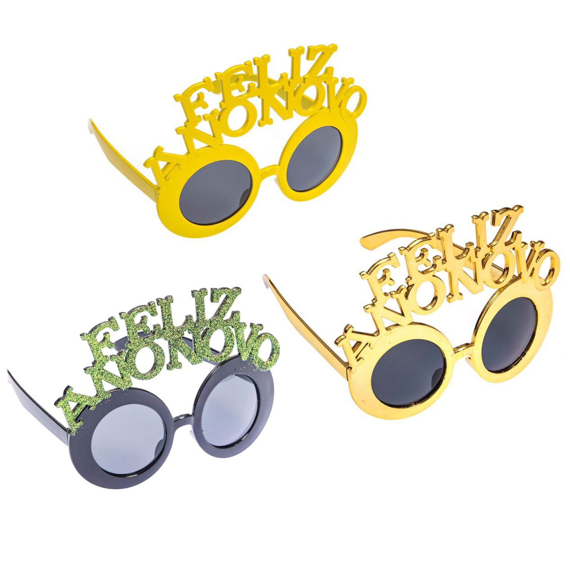 Óculos Feliz Ano Novo Redondos