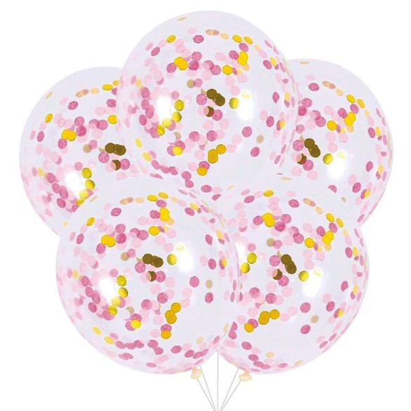 Bales com Confettis Rosa 5unid