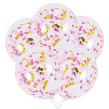 Bales com Confettis Rosa 5unid