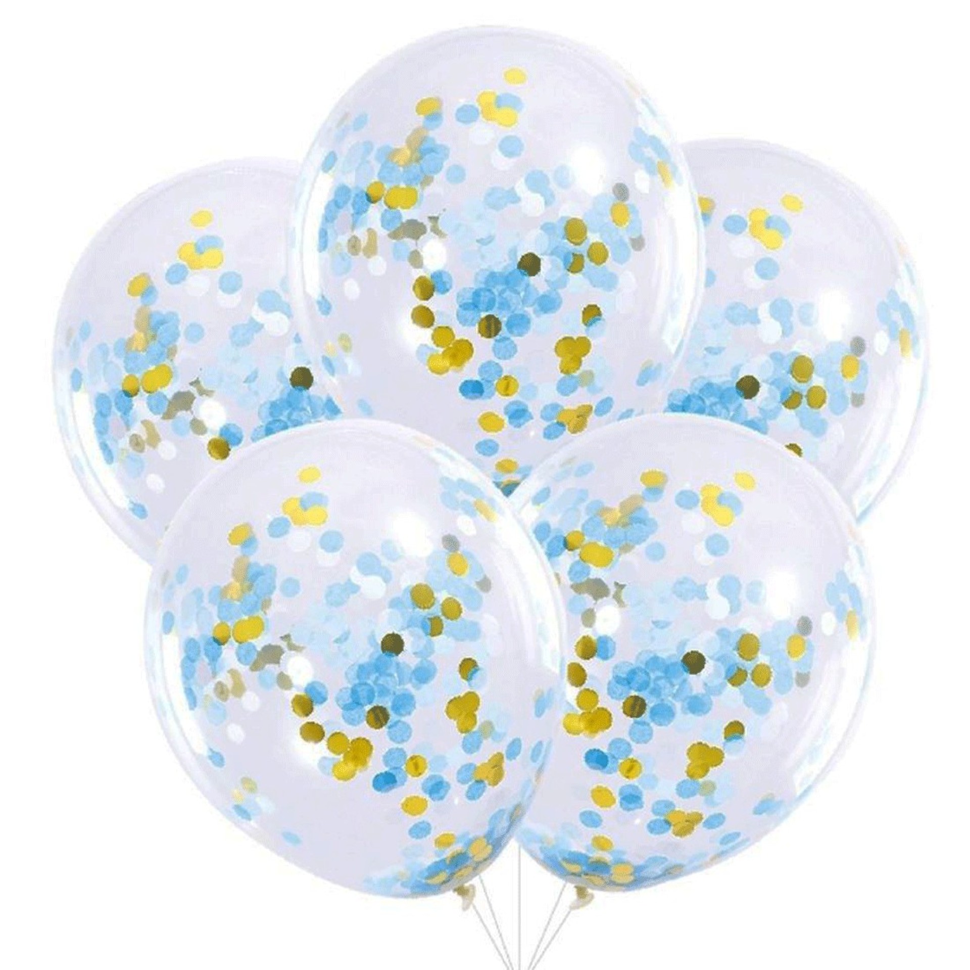 Balões com Confettis Azuis 5unid