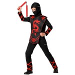 Fato Ninja Drago Vermelho Menino