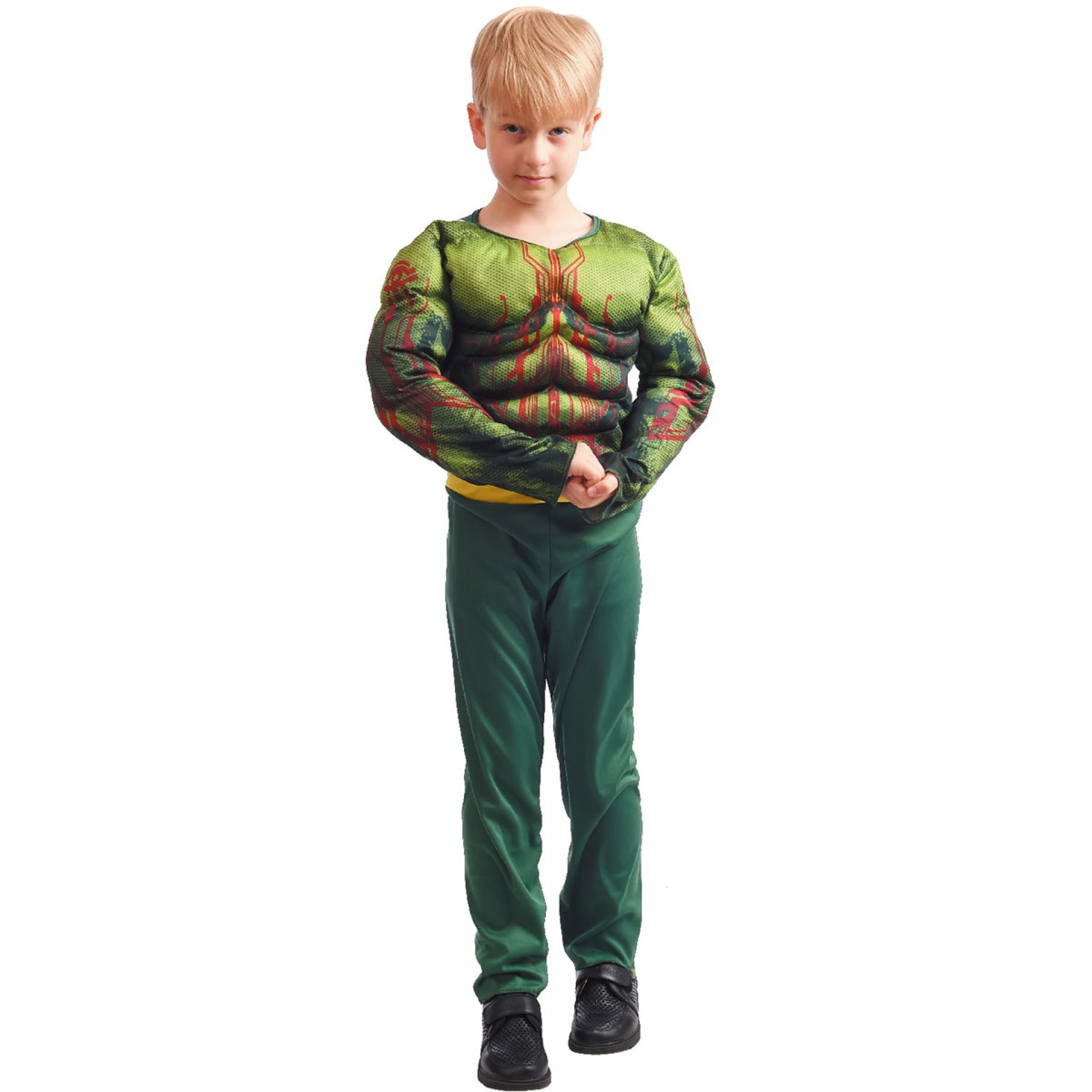 Fato Super Heroi Musculado Verde