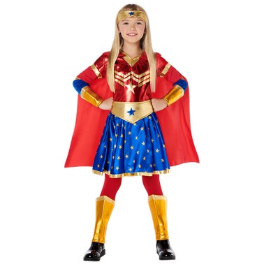 Fato Super Mulher Maravilhosa Menina-3-4 anos