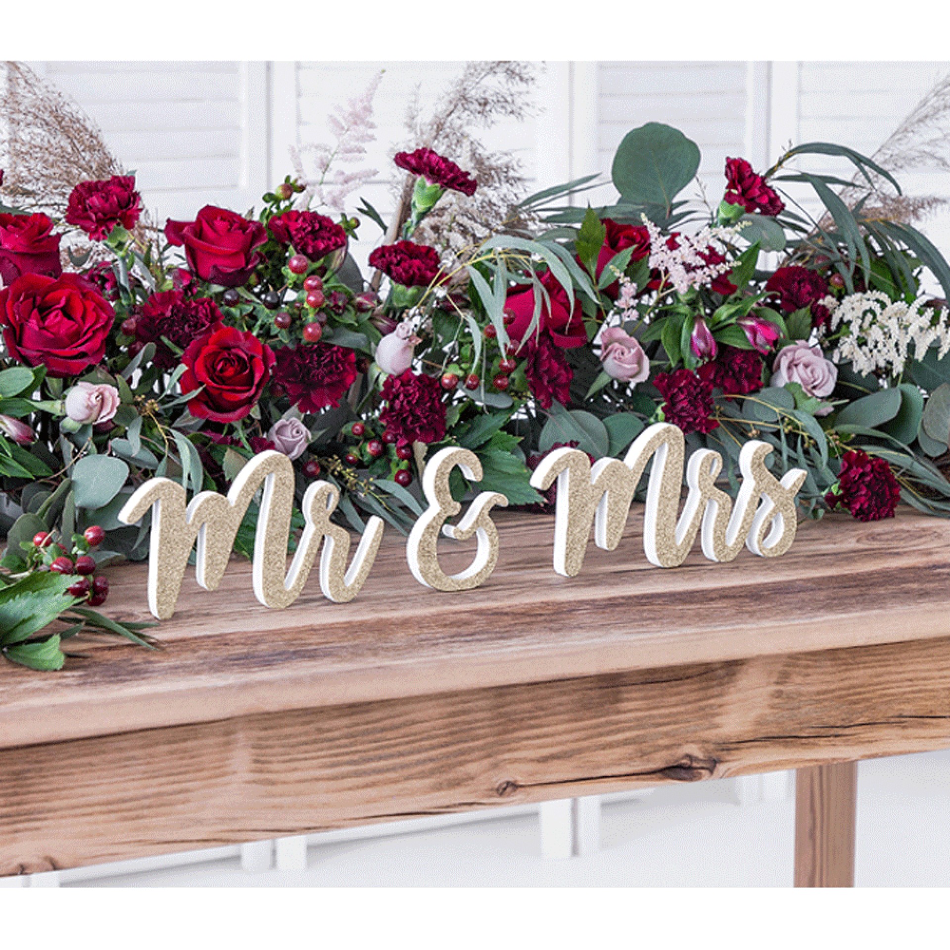 Letras Madeira Mr & Mrs