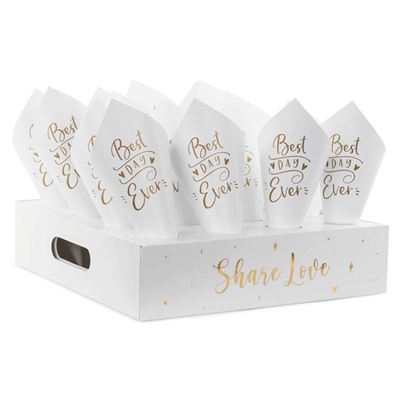 Suporte e Cones para Confettis 16 Unid