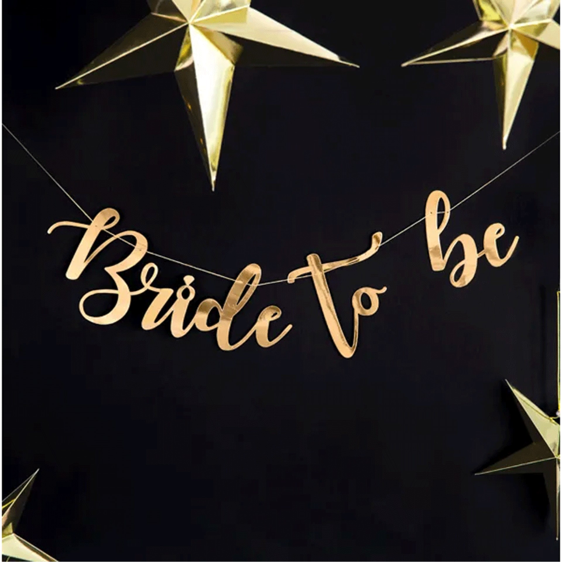 Banner Bride To Be Dourado