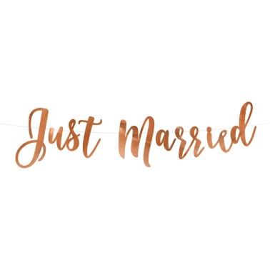 Banner Just Married Rose Gold