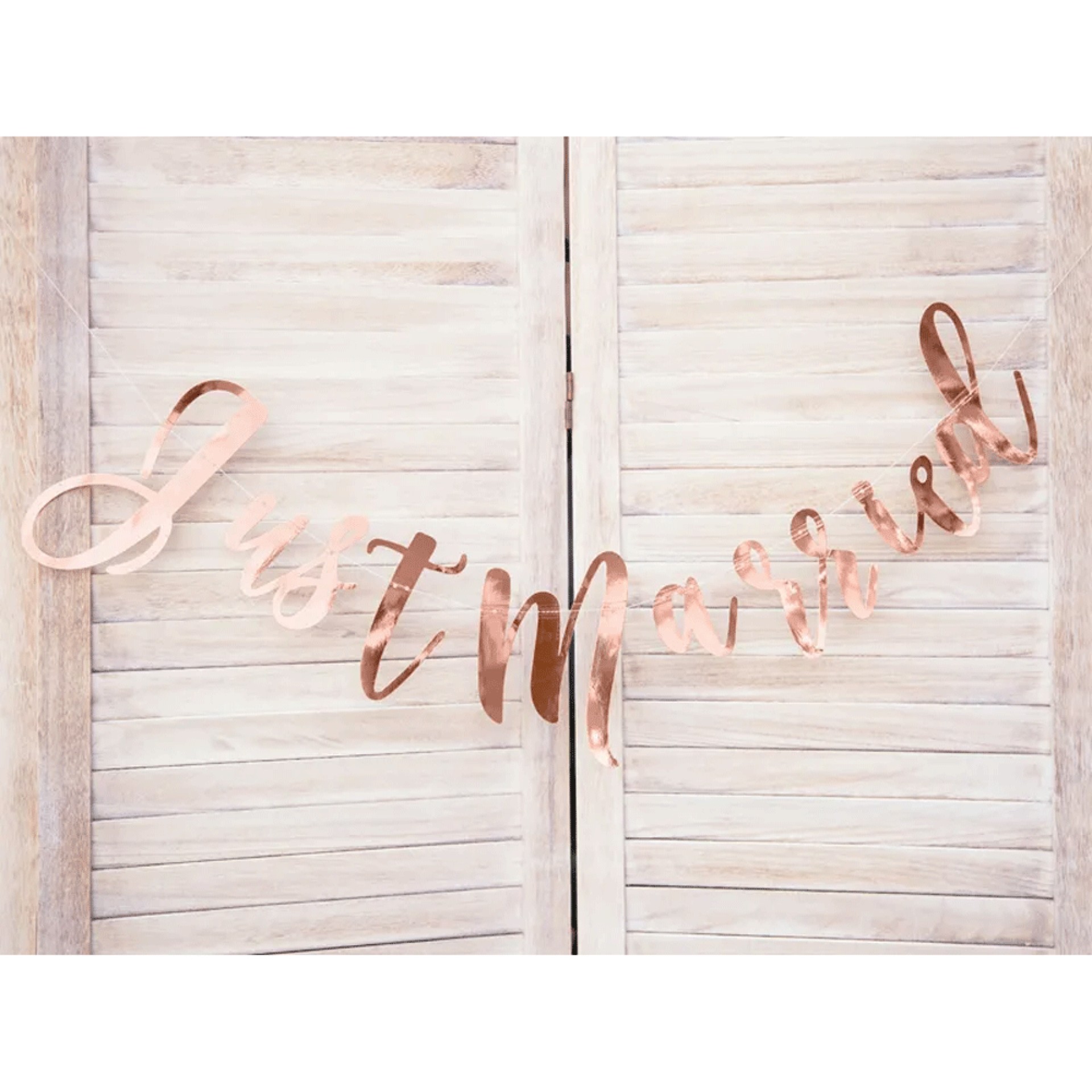 Banner Just Married Rose Gold