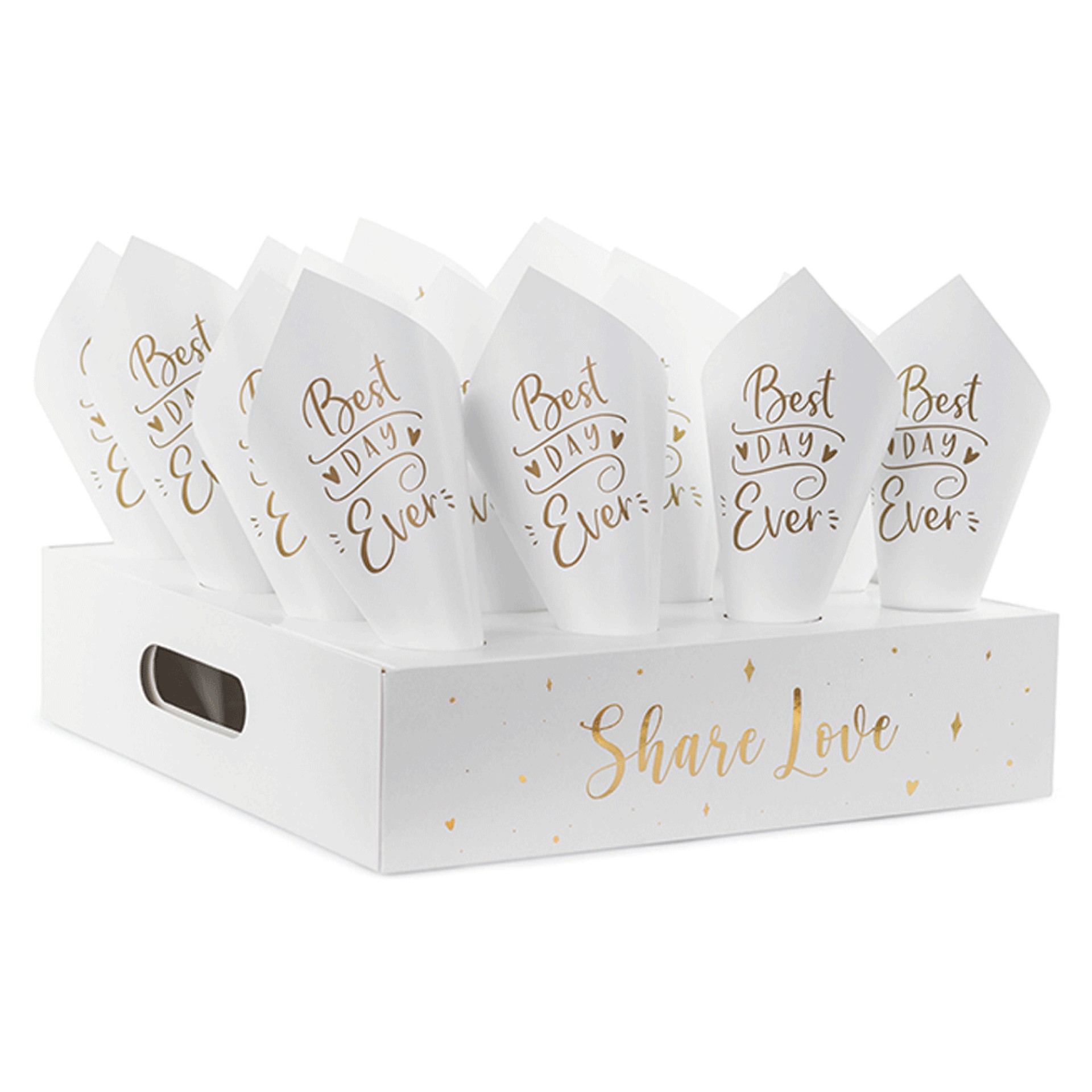 Suporte e Cones para Confettis 16 Unid