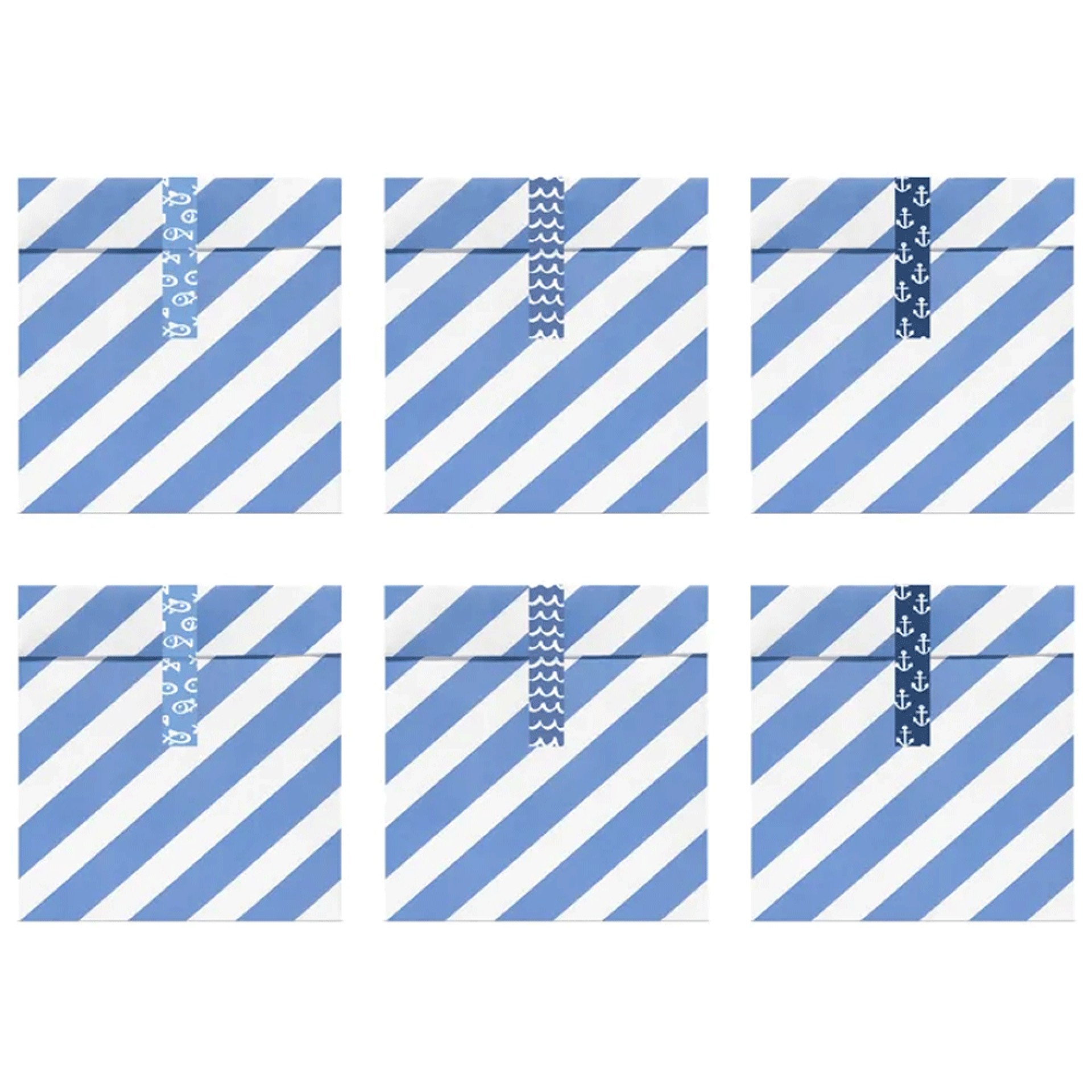 Sacos Brinde Riscas Azuis 6 Unid