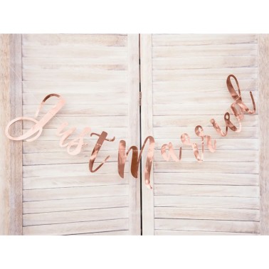 Banner Just Married Rose Gold Banner Just Married Rose Gold