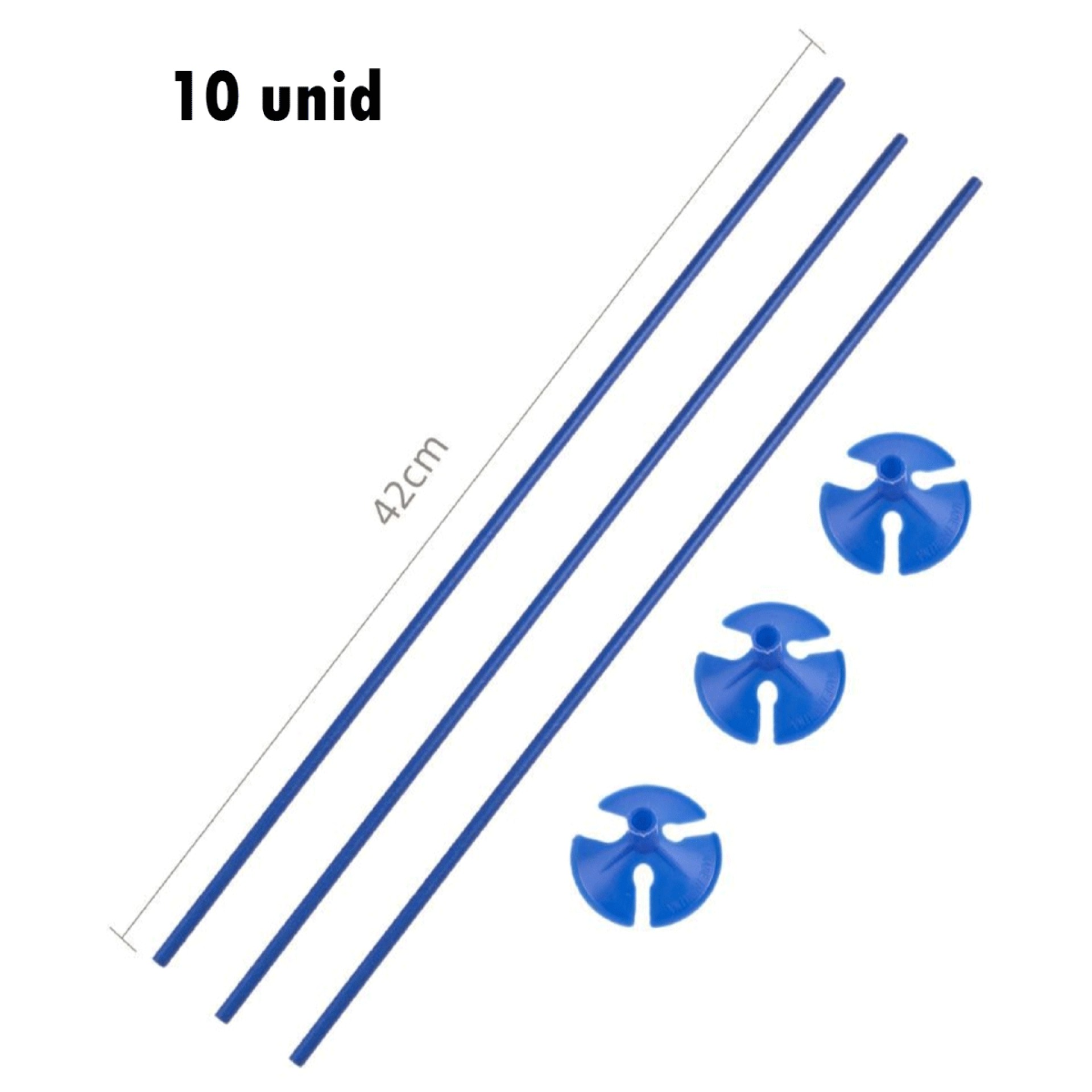 Pack 10 Varetas para Balões em Papel Azul