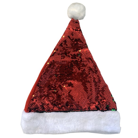 Gorro Natal Lantejoulas Verde e Vermelho