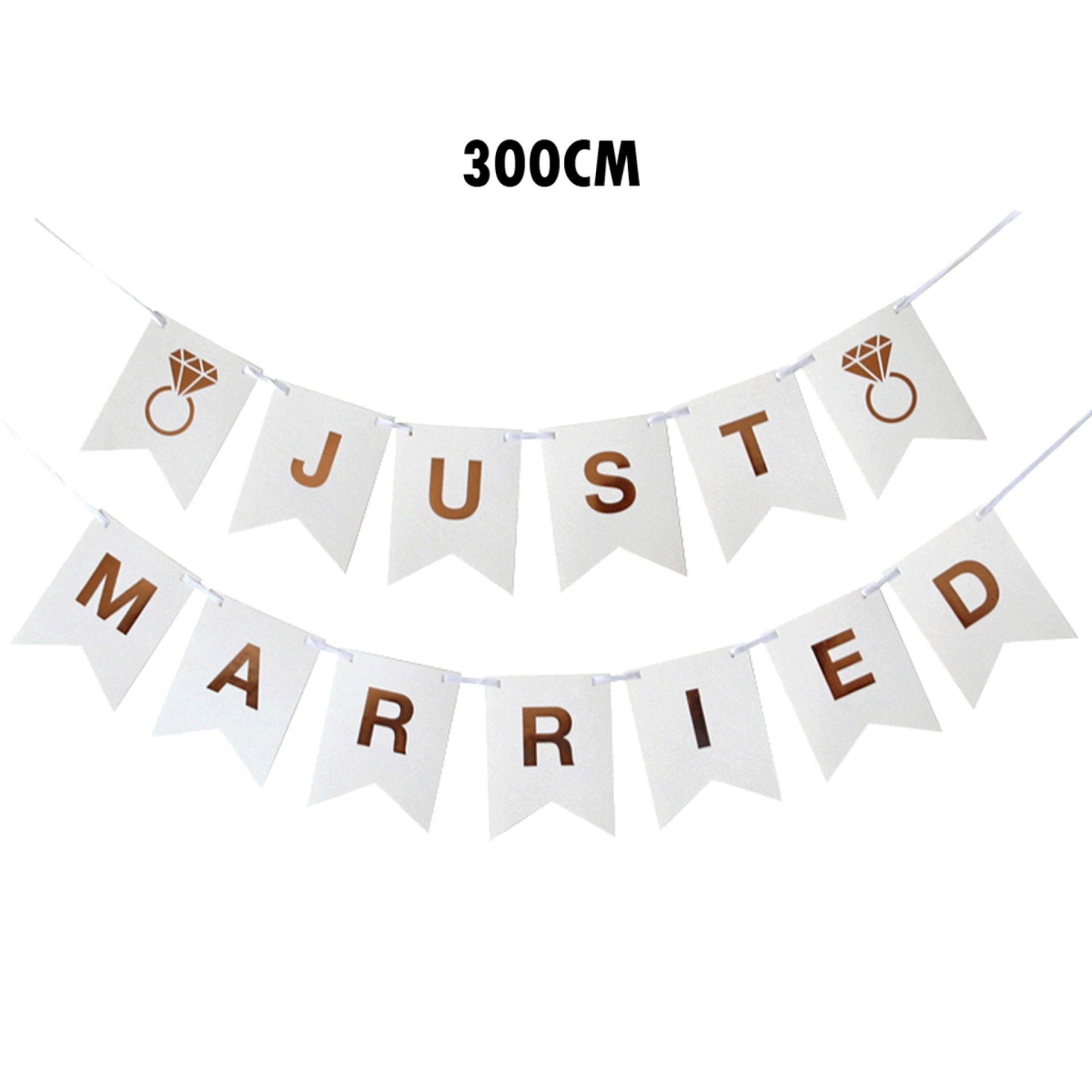 Bandeirolas Brancas Just Married 300CM