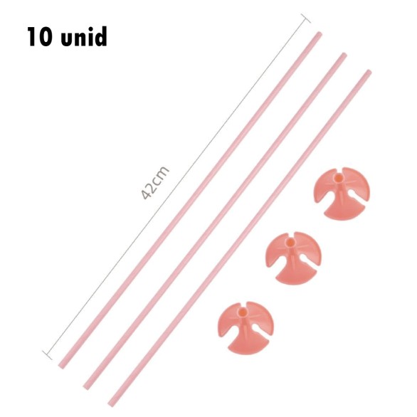 Pack 10 Varetas para Bales em Papel Rosa