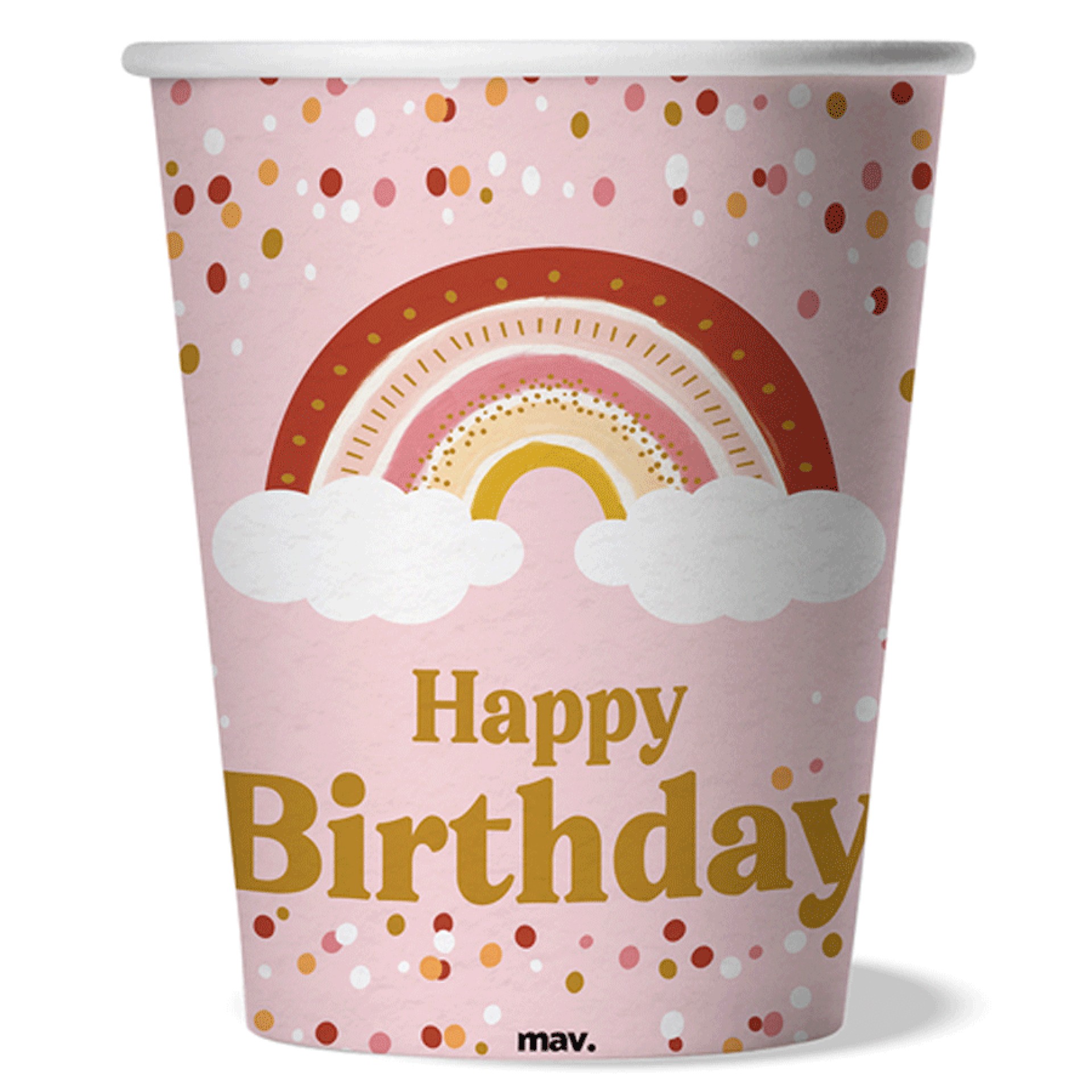 Copos Arco Íris Rosa 8 Unid