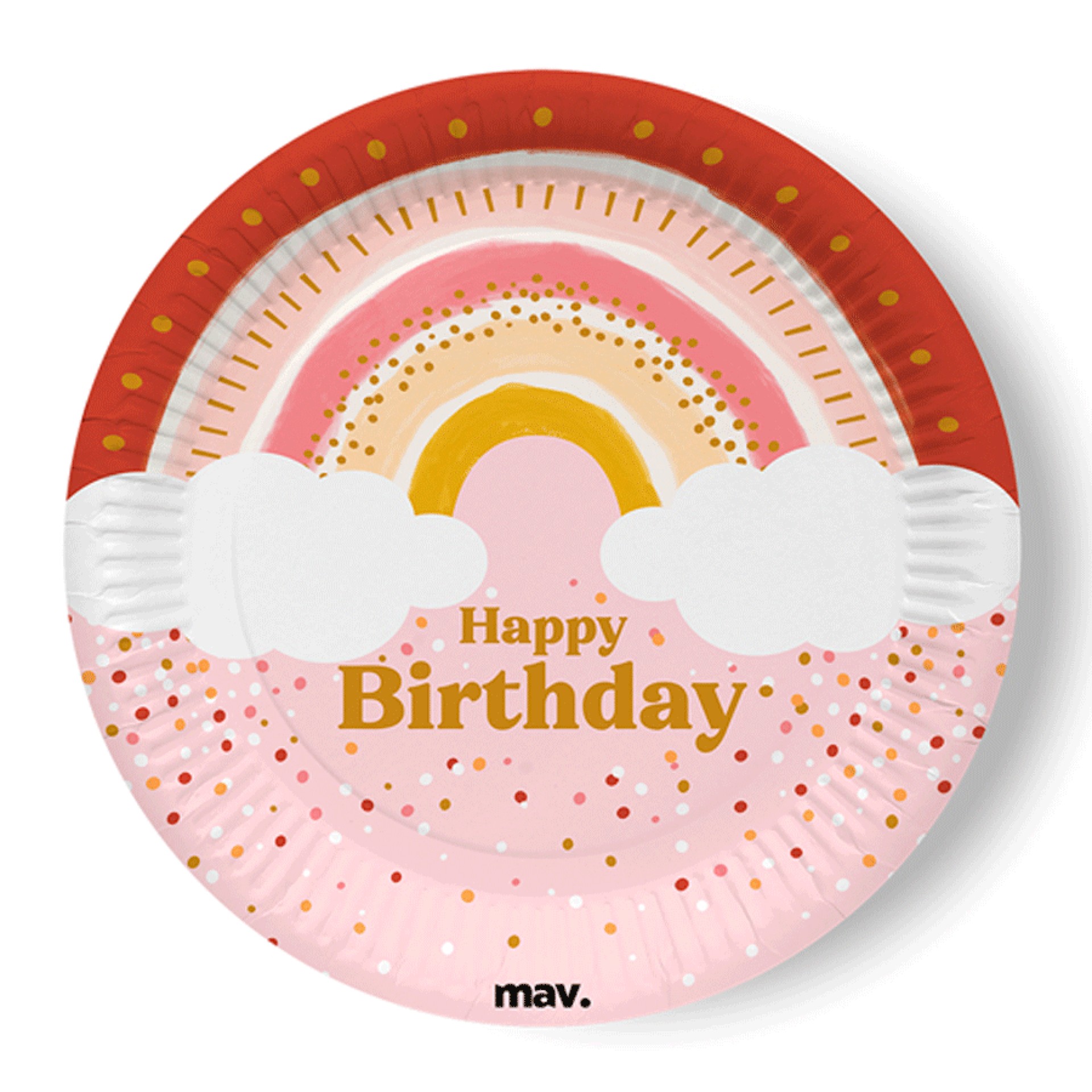 Pratos Arco Íris Rosa 8 Unid