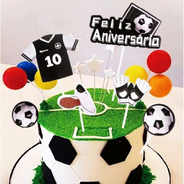 Topo Bolo Futebol 6 Unid