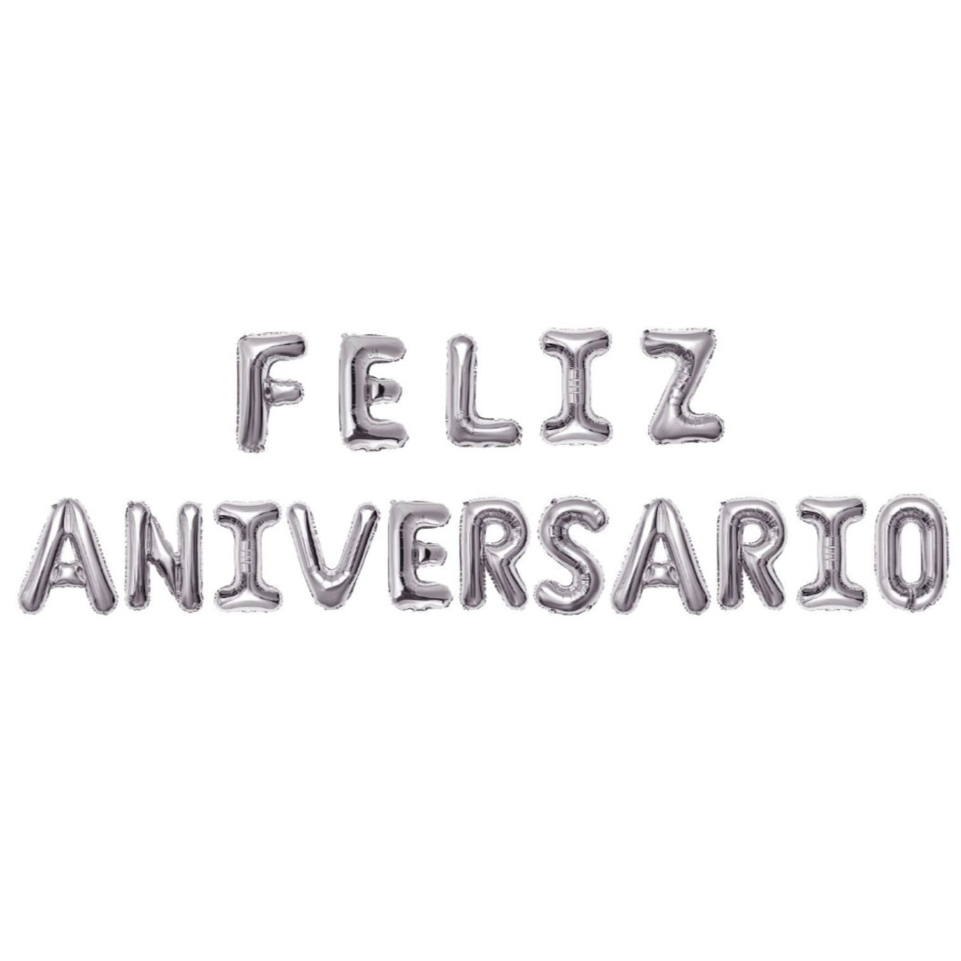 Balões Feliz Aniversário Prata