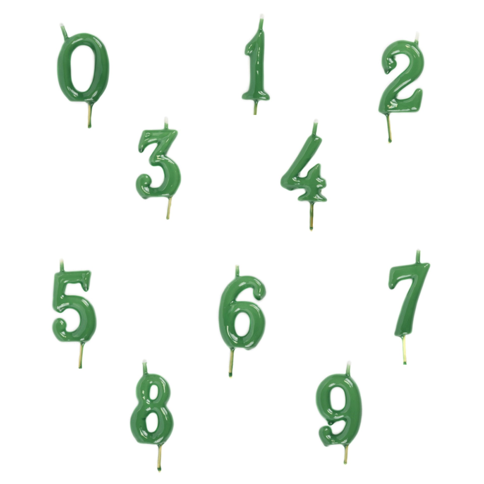 Velas Numero Verde Escuro