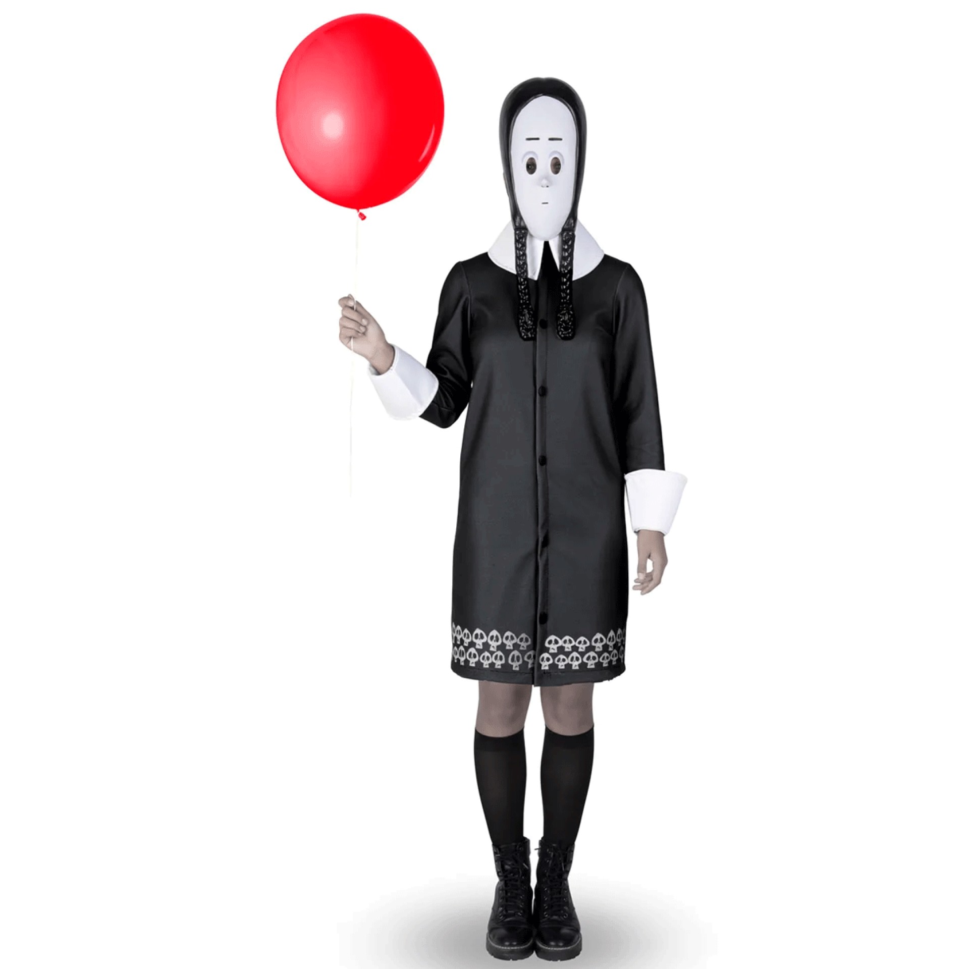 Fato Wednesday Menina Com Máscara