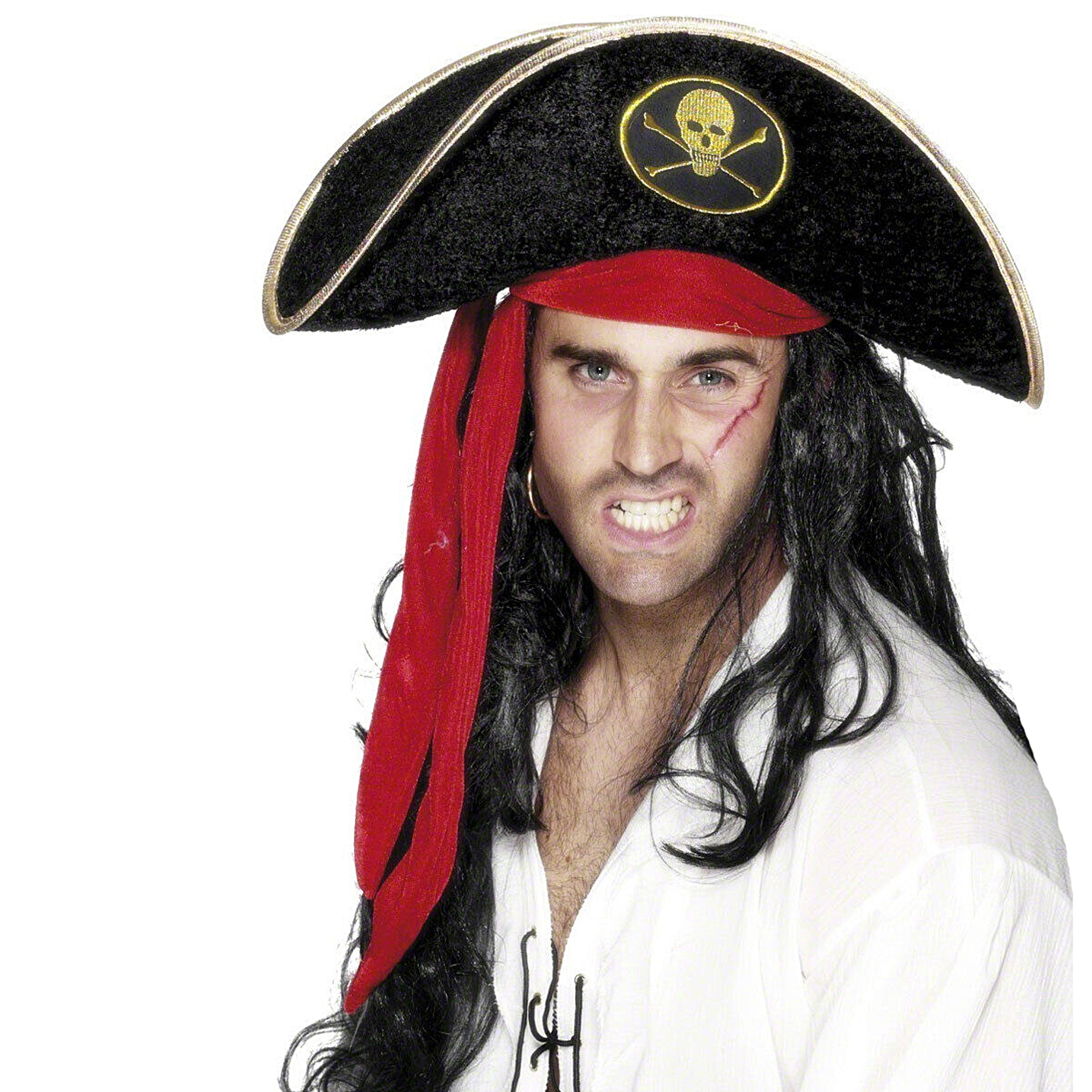 Chapéu Pirata fita vermelha