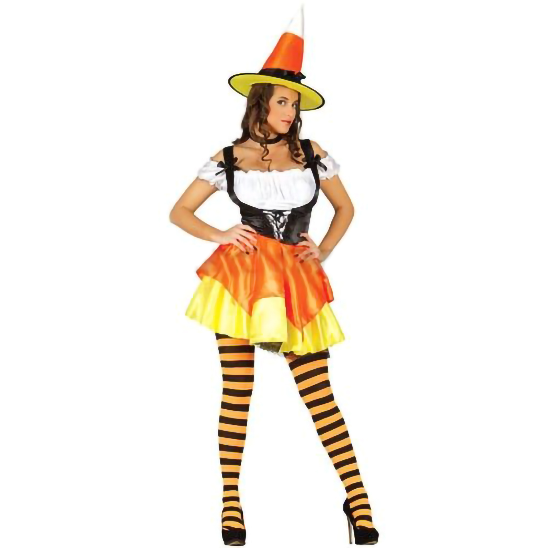 Fato Bruxa Caramelo Laranja